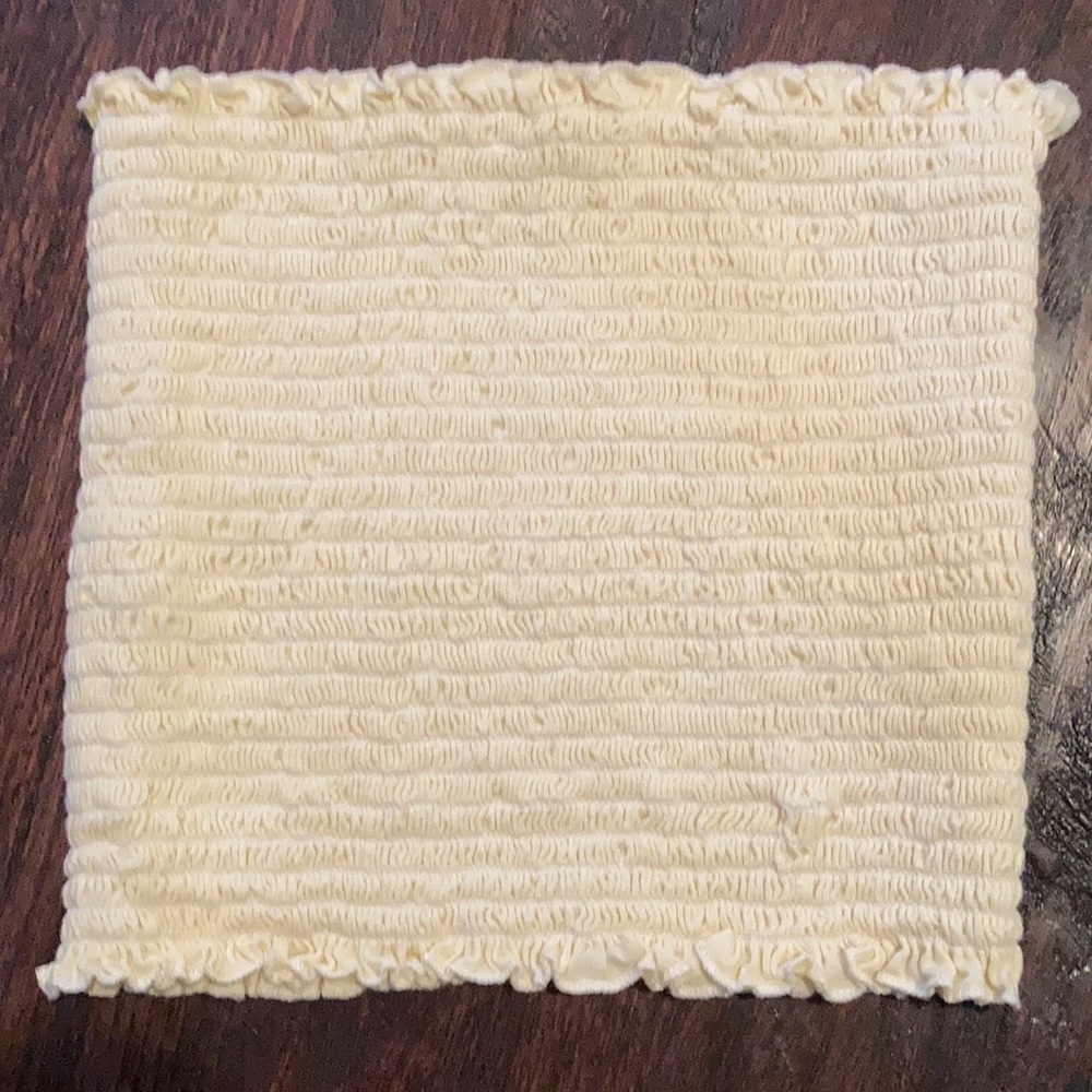 Brandy Melville John Galt Light Yellow Ruched Tube Top